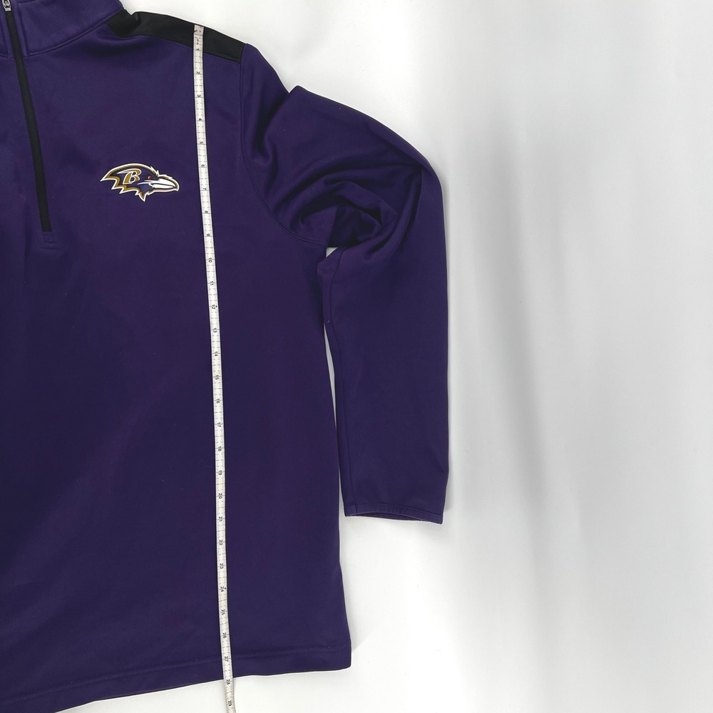NFL Team Apparel Baltimore Ravens Mens XL Purple Quarter Zip Pullover D2AC 79700 - Picture 12 of 13